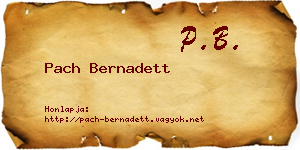 Pach Bernadett névjegykártya