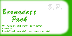 bernadett pach business card